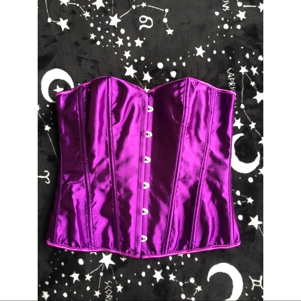 Brand new magenta satin corset